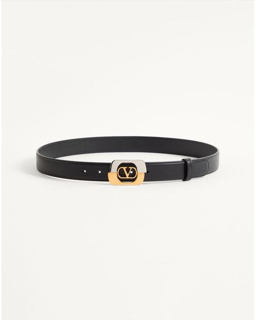 Valentino Garavani Black Vlogo Signature Belt for men