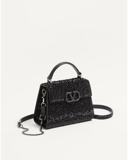 Valentino Garavani Black Kleine Handtasche Vsling Mit Funkelnder Verzierung Frau