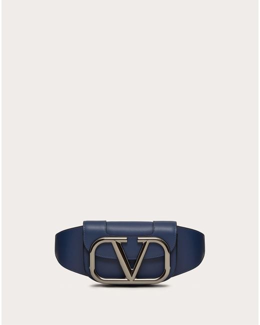 Valentino Garavani Supervee Leather Belt Bag in Blue for Men Lyst