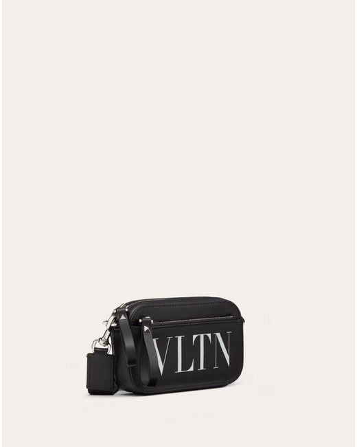 Valentino Garavani Black Small Vltn Leather Crossbody Bag for men