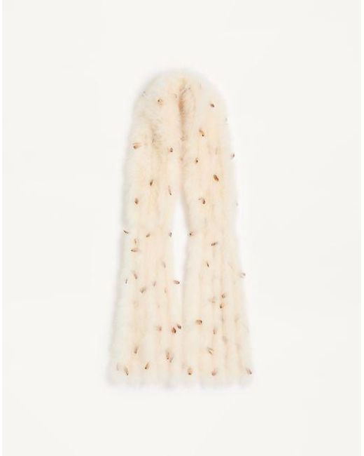 Écharpe À Plumes De Dinde Et De Faisan Femme Valentino Garavani en coloris Natural