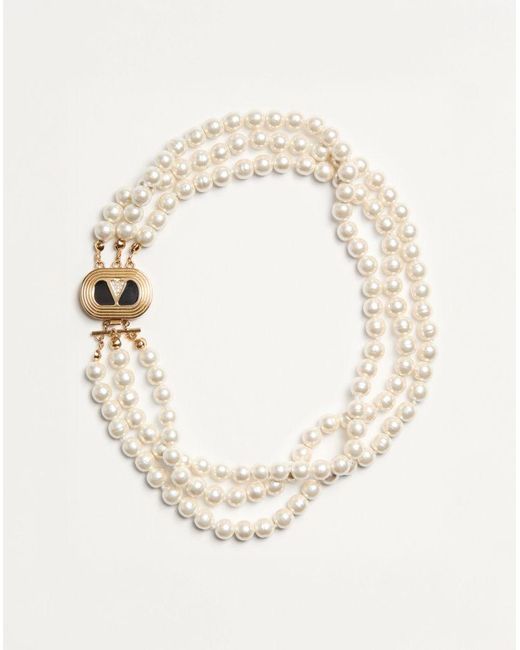 Valentino Garavani White Ovalette Necklace