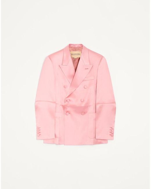 Valentino Pink Double-Breasted Jacket for men