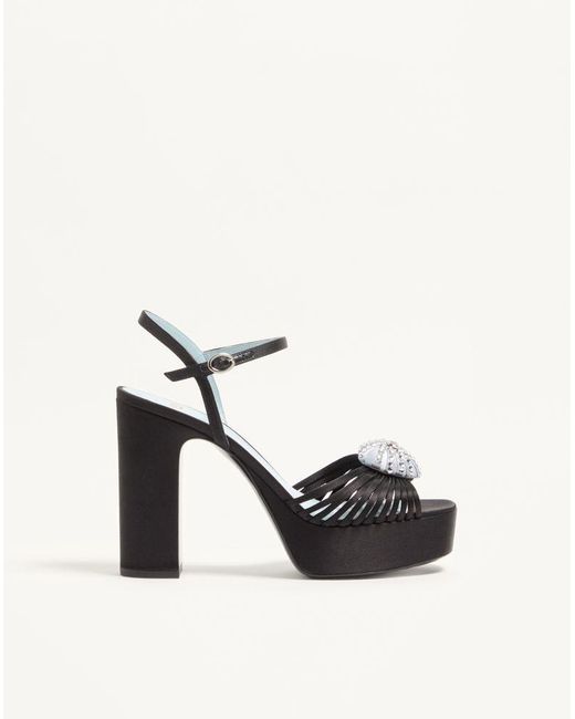 Valentino Garavani White Coeur Royal Platform Sandal