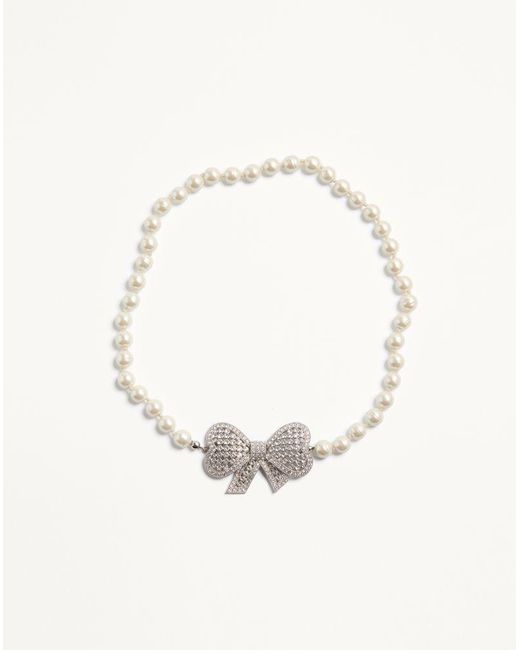 Valentino Garavani White Trop Chou Necklace