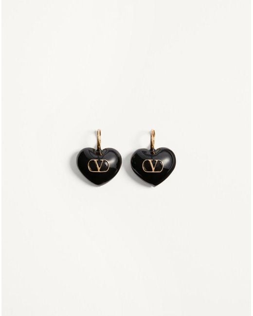 Valentino Garavani White Coeur Royal Earrings