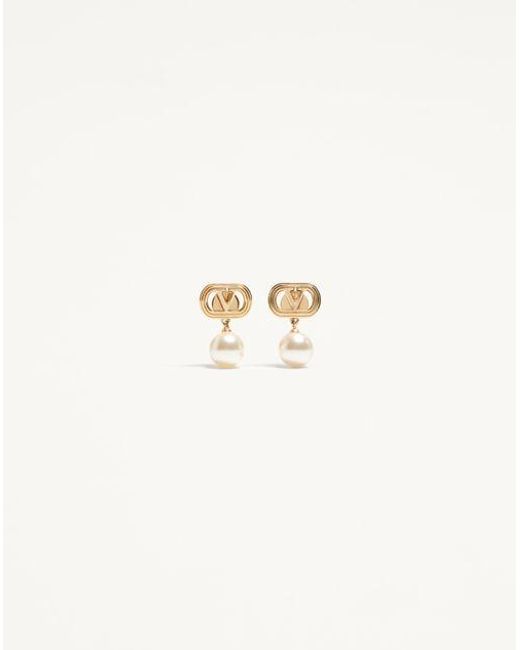 Valentino Garavani レディース ナチュラル オヴァレット メタル X スワロフスキー®パール ピアス