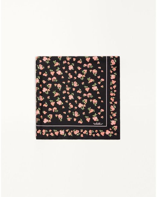 Valentino Garavani Black Mazzetto Coriandolo Silk Scarf