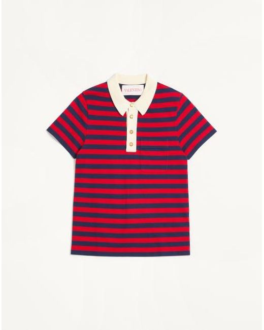 Valentino Red Cotton Polo Shirt for men
