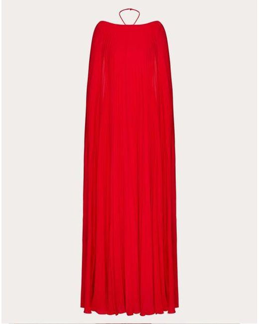 Valentino Red Georgette Evening Dress