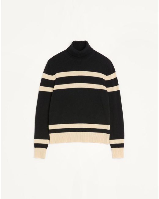 Valentino Black High-Neck Wool Jumper With Vlogo Embroidery for men