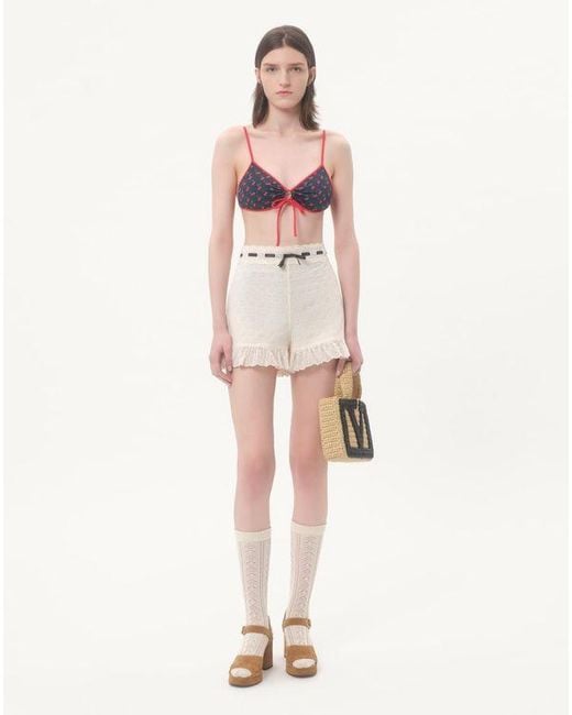 Valentino White Lycra-Bikini Mit Cherryfic-Print Frau