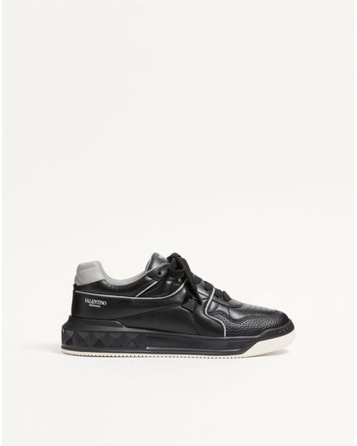 Valentino Garavani White One Stud Low-Top Nappa Sneaker for men