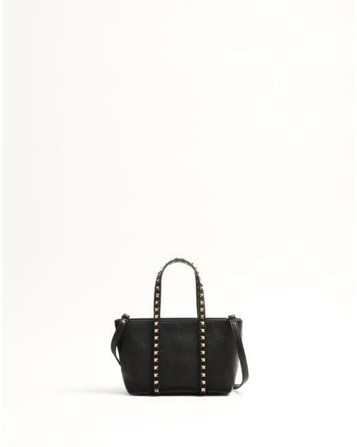 Valentino Garavani White Rockstud Small Shopping Bag