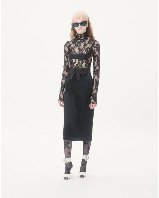 Valentino サテン スカート 女性 ブラック Black