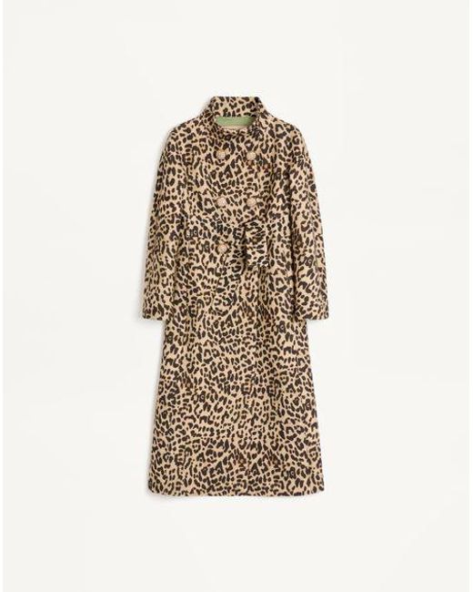 Valentino Natural Mantel Aus Wollstoff Mit-Print Frau
