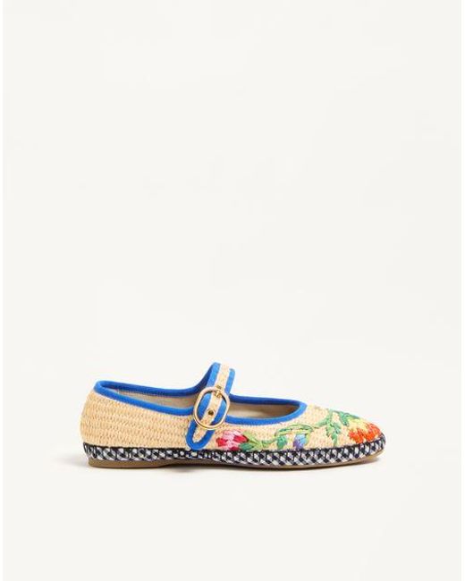 Valentino Garavani Blue Mary-Jane Endouce Ballerina