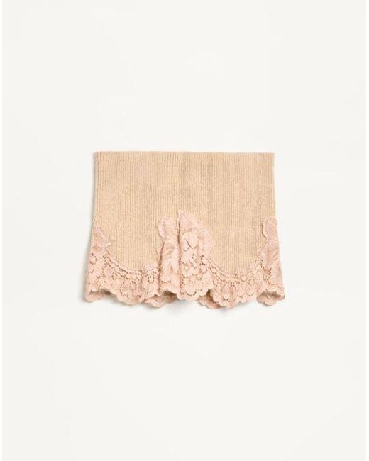 Valentino Garavani Vロゴ シグネチャー カシミア X レース ヘッドバンド 女性 アラバスター L/x Natural