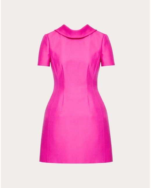 Valentino Pink Crepe Couture Short Dress With Bow Detail