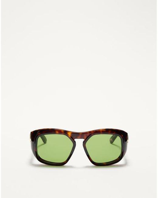 Valentino Green Rectangular Acetate Frame