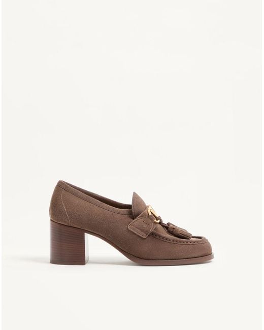 Valentino Garavani Brown Vlogo Signature Loafer Pump