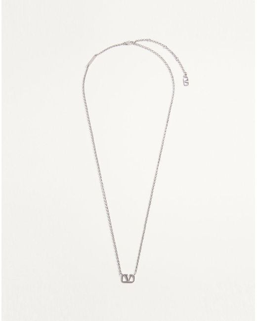 Valentino Garavani Natural Vlogo Signature Metal Necklace for men