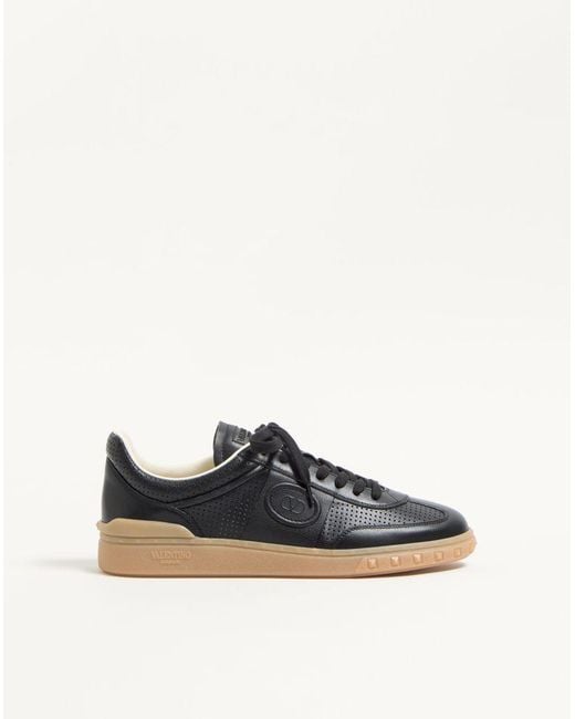 Valentino Garavani Blue Upvillage Low-Top Perforated Nappa Leather Sneaker 40 for men