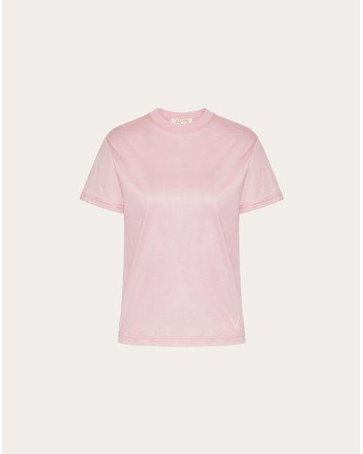 T-shirt in jersey cotton di Valentino in Pink