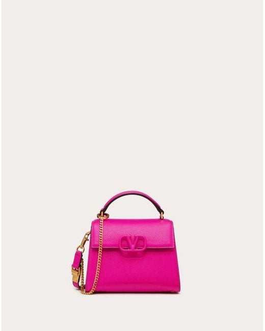 Valentino Garavani Pink Mini Vsling Grainy Calfskin Handbag