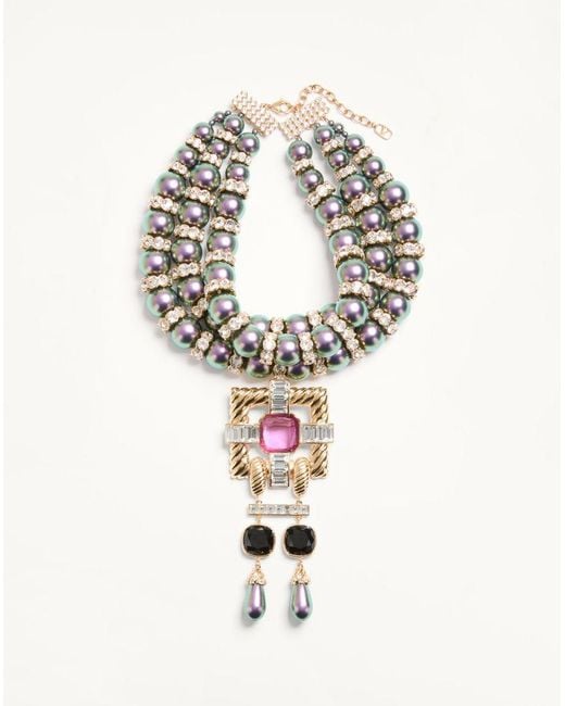 Valentino Garavani White Hypergoutte Necklace