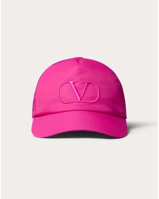 Valentino Garavani Pink Baseball Cap In Nylon for men