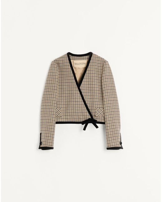 Valentino White Short Houndstooth Jacket