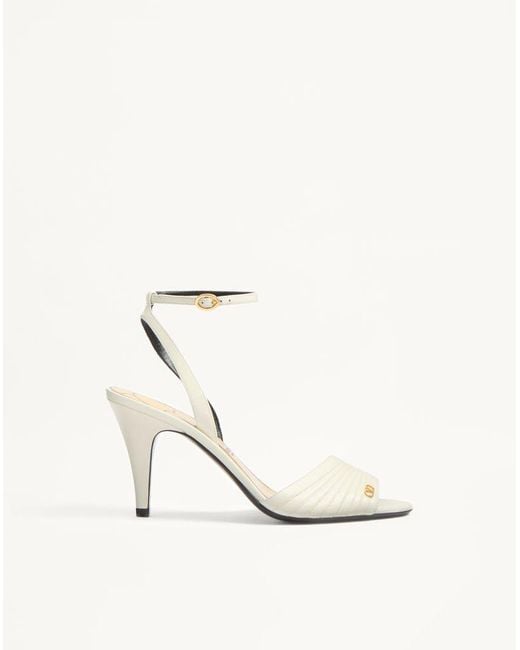 Valentino Garavani White Ladycrush Kidskin Sandal 85Mm 36.5