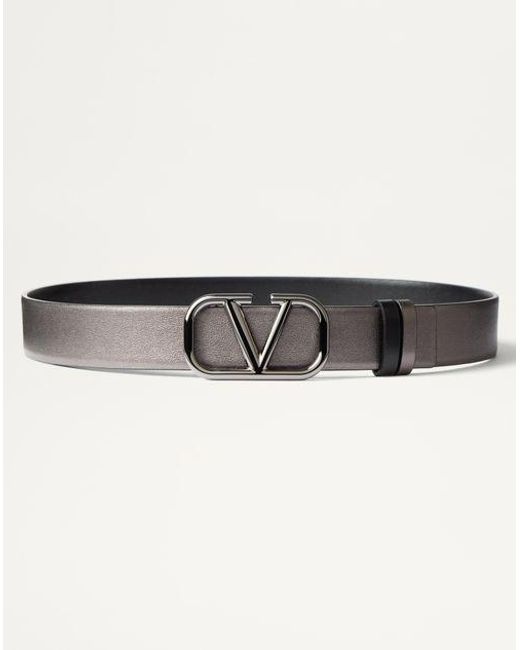 Cintura Reversibile Vlogo Signature di Valentino Garavani in Natural