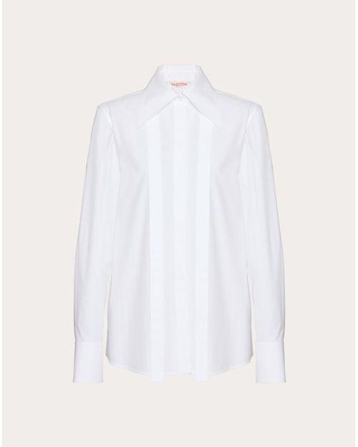 Valentino White Cotton Popeline Shirt