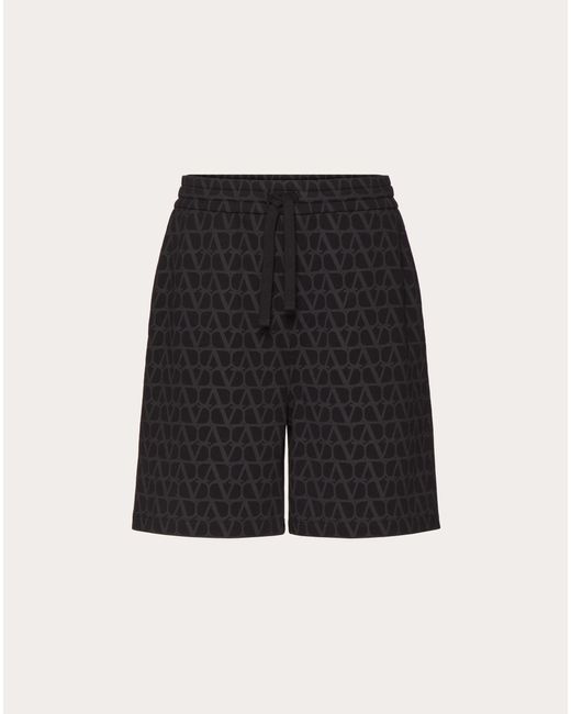 Valentino Black Toile Iconographe Print Cotton Bermuda Shorts for men