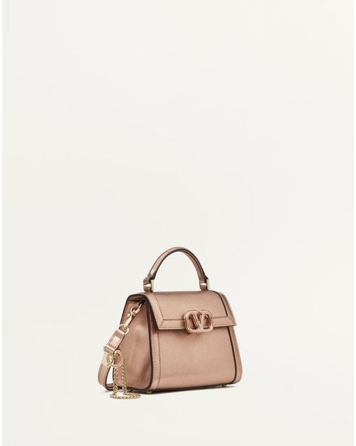 Mini Sac À Main Vsling En Cuir De Veau Et Karung Métallisé Femme Valentino Garavani en coloris Natural