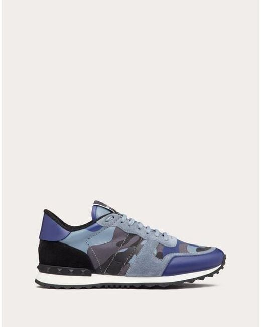 Valentino Garavani Blue Camouflage Rockrunner Sneaker for men
