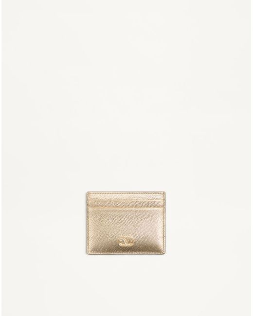Valentino Garavani Natural Vlogo Signature Card Holder