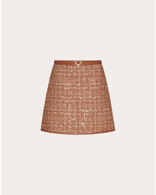 Valentino Natural Glaze Tweed Light Miniskirt