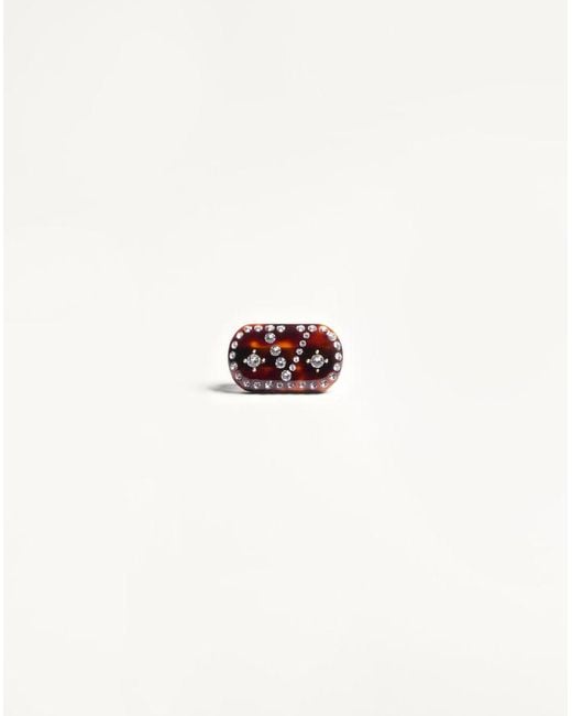 Valentino Garavani White Vlogo Signature Hair Clip