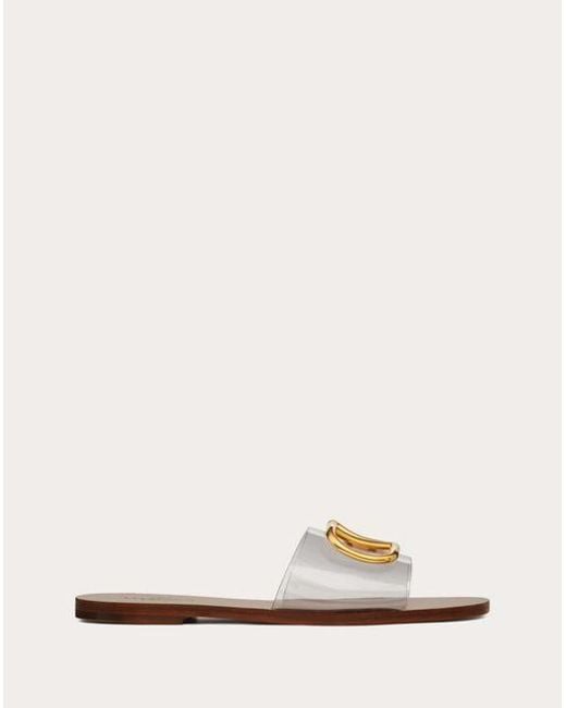 Valentino Garavani Vlogo Signature Transparent Polymer Slide