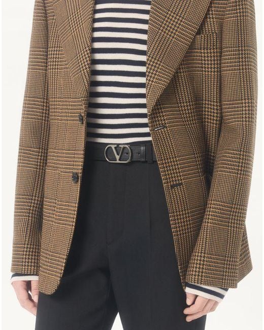 Ceinture Vlogo Signature En Cuir De Veau Brillant, 30 Mm Homme Valentino Garavani pour homme en coloris White