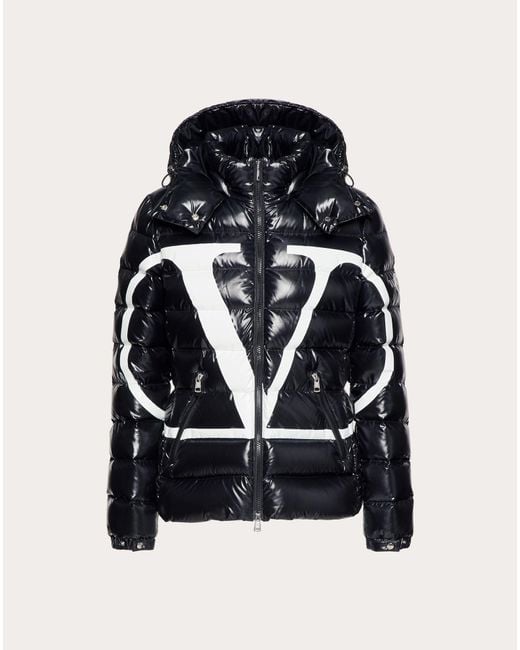 Valentino Synthetic Moncler Vlogo Lacquered Nylon Padded Jacket in Black |  Lyst UK