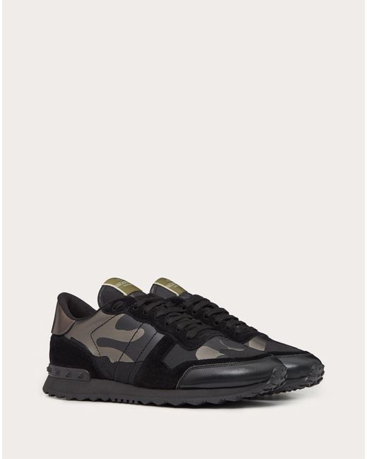 Valentino Garavani Valentino Garavani Rockrunner Camouflage Noir Metallic  Sneaker in Black for Men - Lyst