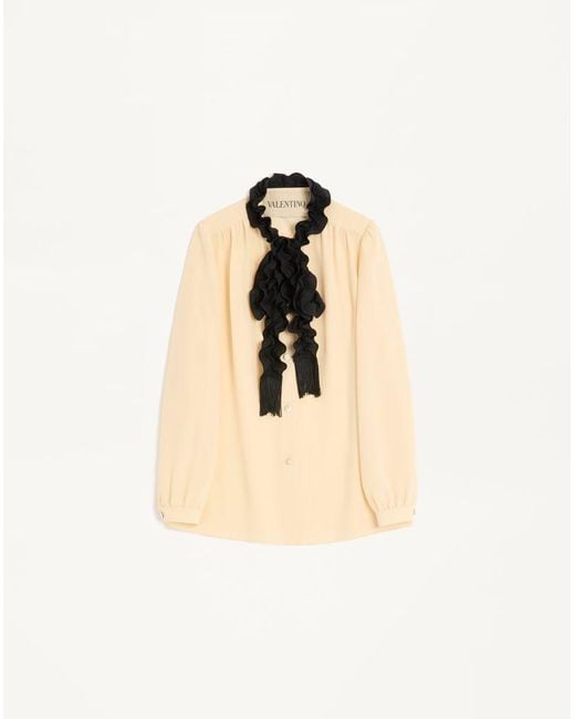 Valentino Natural Crepe De Chine Shirt 36