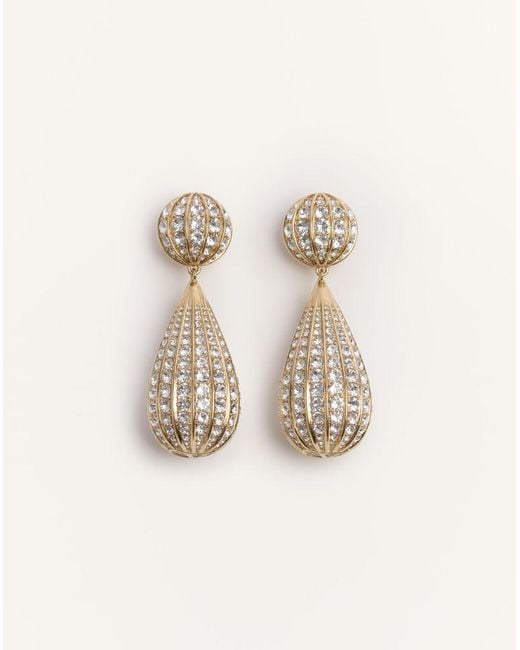 Valentino Garavani Natural Poetique Des Gouttes Metal And Swarovski Crystal Earrings