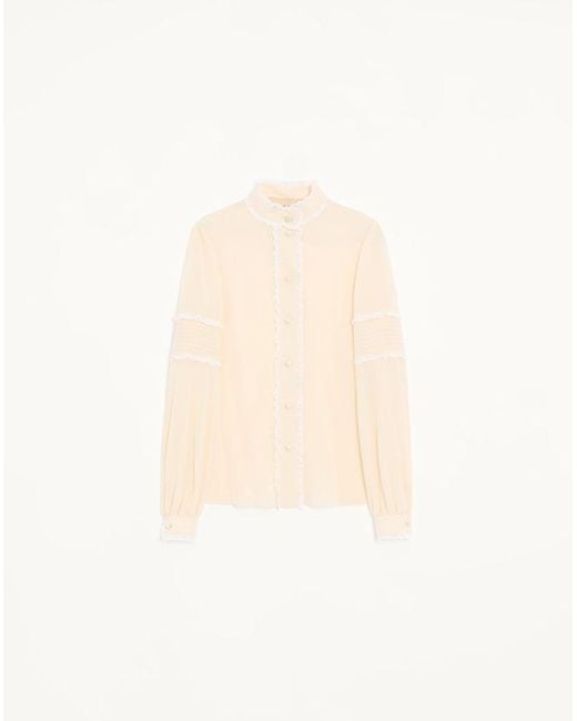 Valentino White Crepe De Chine Shirt