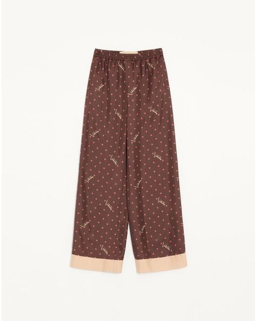 Valentino Red Stelline Firma Starry Twill Trousers