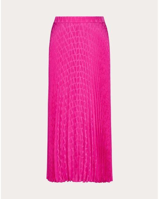 Valentino Pink Toile Iconographe Jacquard Silk Skirt